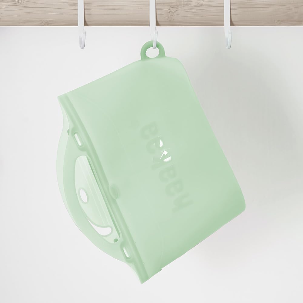 haakaa Sac en silicone pour cuisson à la vapeur et stérilisation au micro-ondes, sac réutilisable de grande capacité pour Biberon/Tire-lait/Accessoires/Vert/1 Pièce (1250 ml)