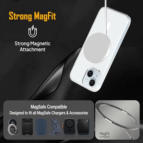 Image of Zapcase Back Case for iPhone 15 | Slim Lifetime Anti-Yellow Crystal-Clear Cover with Elevated Camera Protection & MagSafe Compatibility | Premium German Polycarbonate | Shockproof | Clear