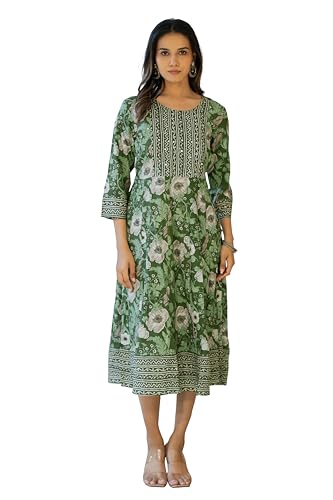 Image of MIRCHI FASHION Women's Cotton Relaxed Fit Anarkali Kurti