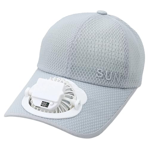 Casquette avec ventilateur solaire chapeau de soleil anti-UV pour camping