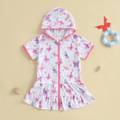 Hekkomird Girls Cover Ups for Swimwear Towel Poncho Kids Terry Cloth Swim Cover Up Toddler Hooded Beach Swim Robe2