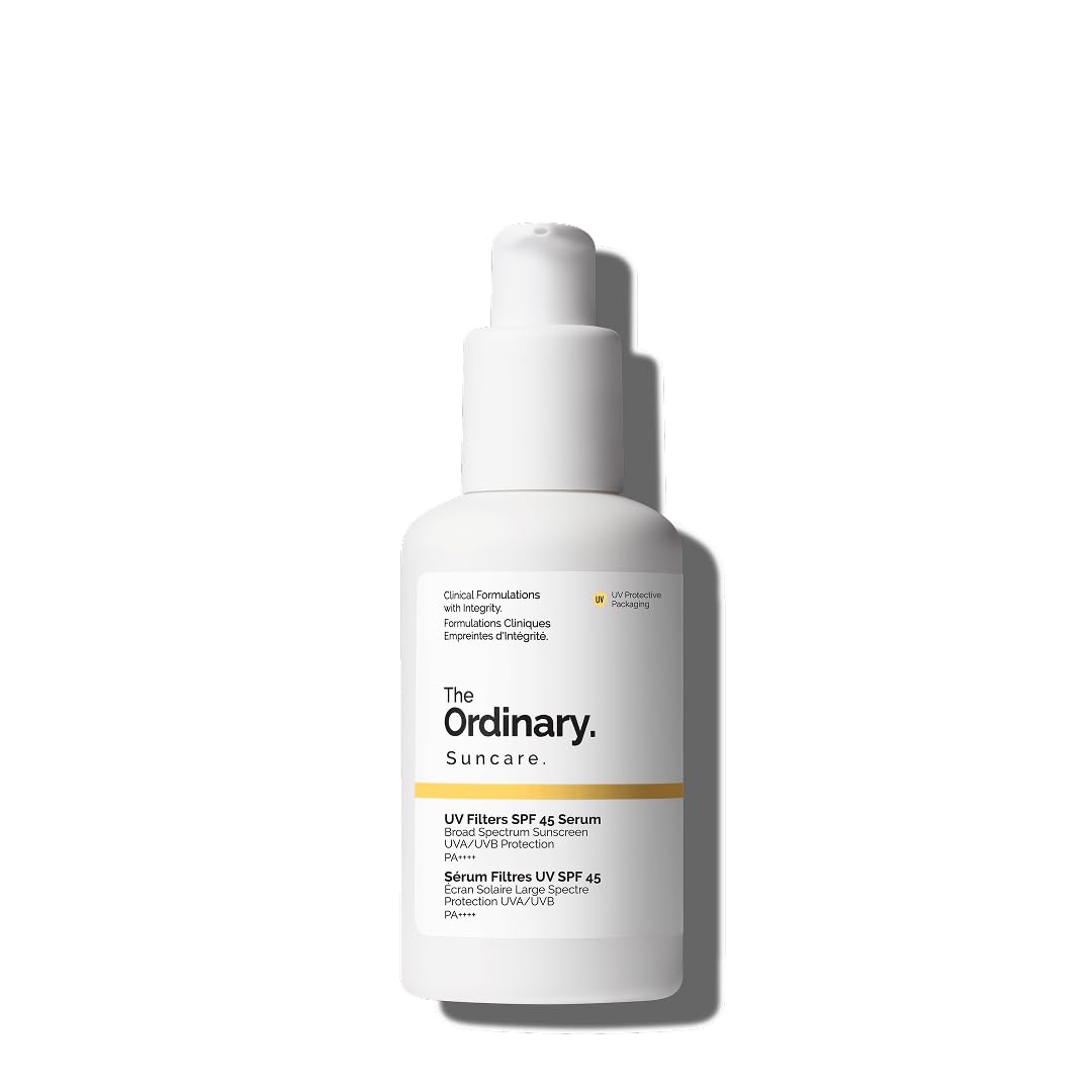 The Ordinary UV Filters SPF 45 Serum, leichte, feuchtigkeitsspendende Sonnenschutzcreme mit breitem Spektrum, schützt vor UVA-/UVB-Strahlen, Make-up-kompatibel, ohne weißen Film, 60ml