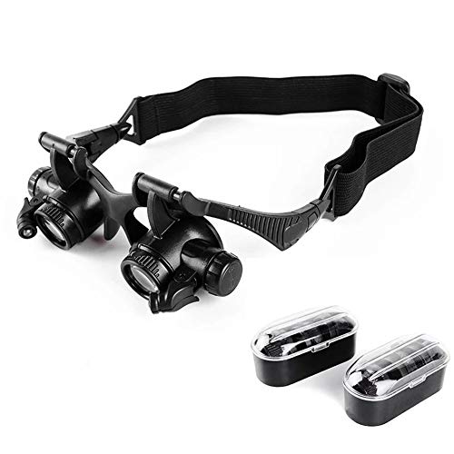 Loupes tête magnifyiglass verres légers binoculaires 10x 15x 20x 25x inspection bijoux