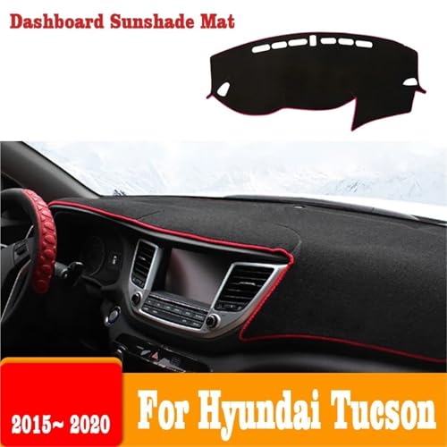 Alfombrilla salpicadero Hyundai Tucson 2015-2018 RHD protector rojo 2