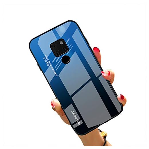 Bakicey Huawei Mate 20 Pro skal Mate 20 mobiltelefonskal, 9H härdat glas baksida med mjuk TPU mjuk ram skyddsfodral, ultratunn Crystal Clear Case glasskal för Huawei Mate 20 Pro