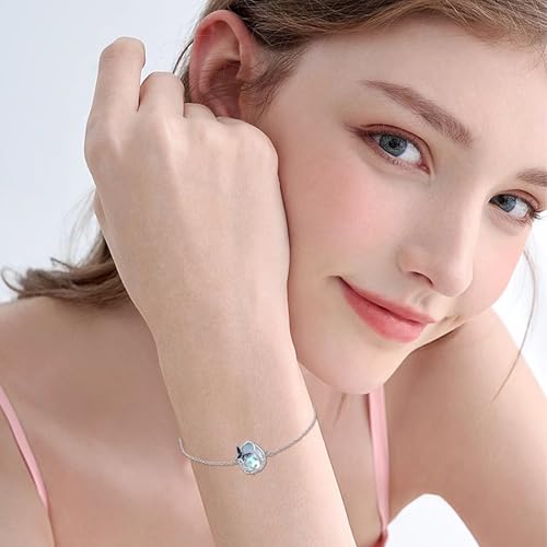Image of Dragonfly Bracelet 925 Sterling Silver Butterfly Bracelet Adjustable Celtic Moon Bracelet Irish Celtic Jewelry Gifts for Women