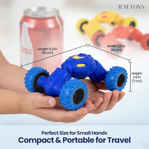 Image of 360 Stunt Toy Car with Big Off-Road Wheels, Flexible Twisting Action Vehicle, Durable Plastic Mini Monster Car, Assorted Multicolour Design (Pack of 1)