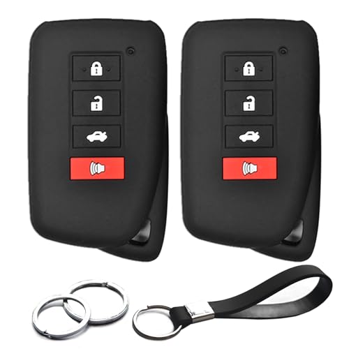 Coque en silicone pour Lexus 4 boutons HYQ14FBA Noir Lot de 2 protections de clé intelligente