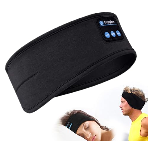 SUJAHHUJIQ Sleep Headphones Bluetooth 5.2 Headband, Sports Wireless Earphones Music Sleeping Eye Mask Earbuds with HD Stereo Speaker for Mom Women Men Teen Running Cool Gadgets Unique Gifts (Black)