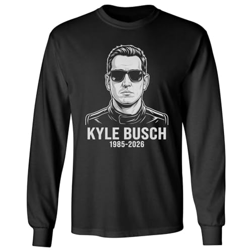 Playful Pathways Kyle RIP Memorial - Racing Legend Busch Tribute Long Sleeve T-Shirt (Black X-Large)