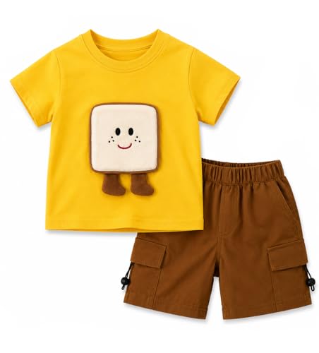 Image of Bold N Elegant Cotton Cute 3d Cartoon Printed Half Sleeve T-Shirt And Shorts Clothing Set For Infant Toddler Baby Boy Girl