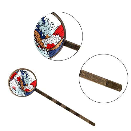 Pasadores de pelo japoneses de carpa accesorios de cabello para mujer horquillas ukiyo-e 3