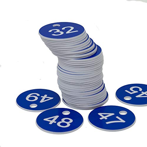 Kunststoff-ID-Nummernschilder, graviert, Schlüsselanhänger, ID-Tags ohne Schlüsselringe (201-300, blau)