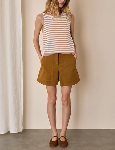 Image of Hongsui Women's Striped Color Block Sweater Vest Ribbed Knit Tank Tops Oversized Crewneck Pullover