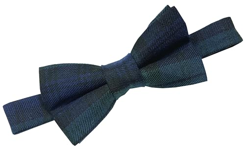 Navy & Green Black Watch Tartan Plaid Bow Tie