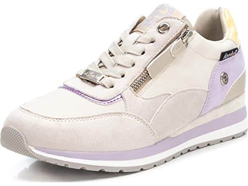 REFRESH - Zapatilla Cierre de Cremallera para Mujer, Color: Blanco, Talla: 36