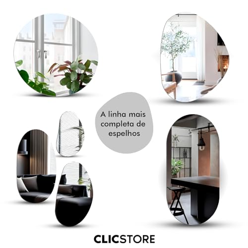 Espelho Redondo 60cm Para Banheiro Quarto Decorativo Parede Multiuso Lapidado Sala Jantar Diametro C