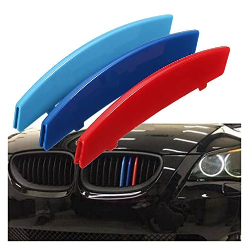 JZLMF Grilles Avant Grille De Radiateur Avant De Voiture 3 Pièces 3D M Modèle De Voiture Grille Avant De Voiture Couverture De Bande De Sport 5 E60 2004-2010 Cover