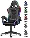 Migliori sedie gaming RGB bigzzia Sedia Gaming RGB con Luci LED E Sedia Ergonomica Per Computer Per Videogiochi Reclinabile con Schienale Alto in Pelle Pu con Poggiatesta (Utilizzo di RGB, Nero)