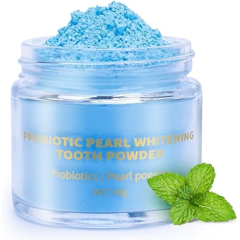 Teeth Whitening Powder, Probiotic Pearl Whitening Tooth Powder Tea Coffee Stain Remover Fresh Breath Fine Powder 360° Clean Teeth Whitening Toothpaste Powder Cover