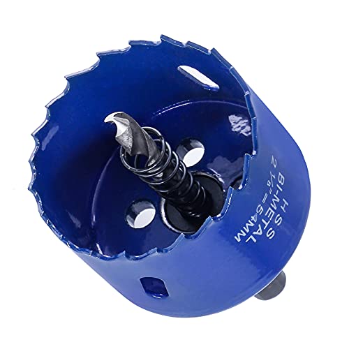 Image of Luomorgo 2 1 /8 inch Hole Saw, 54mm, 1 1 /4 inch Cutting Depth | HSS Bi-Metal, Hex Shank Drill Bit Adapter, For Wood Cornhole Boards Plastic Drywall Fiberboard