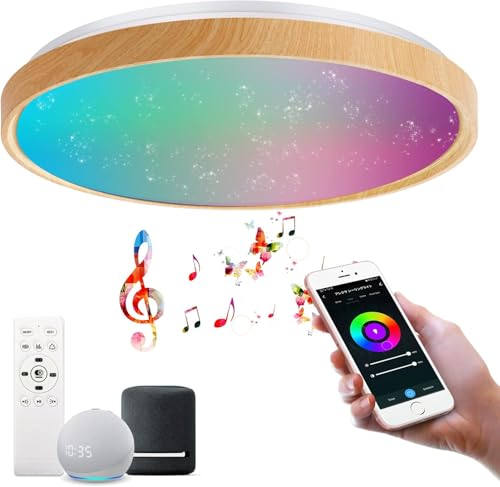 Hoyoomi LEDV[OCg 8  4500lm 45w  F alexaΉ BluetoothXs[J[ 邳[ F ȃGl 铔 Rt ^ rO Ɩ V dC tȒP