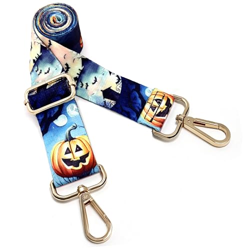 Image of Dsigo Purse Strap, 1.5 inch Wide Gold Alloy Buckle Floral Printing Crossbody Shoulder Strap for Bag Handbag Crossbody Bags