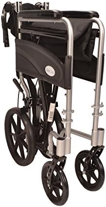 Ultra Lightweight aluminium folding transit wheelchair with attendant brakes ECTR07