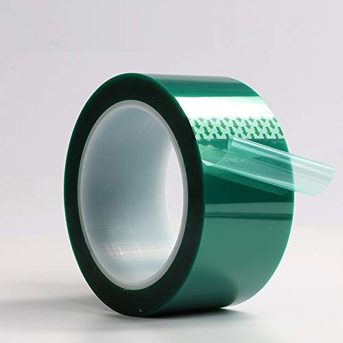 High Temperature Green Powder Coating Masking PET Tape, Ideal for Painting Powder Coating Anodizing Applications, 0.06mm Thickness, 33m Length, 50mm Width