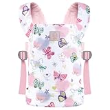 GAGAKU Baby Doll Carrier for Little Girls, Toy Baby Dolls Carrier for Toddlers Kids, Reborn Baby Doll Accessories - Butterfly