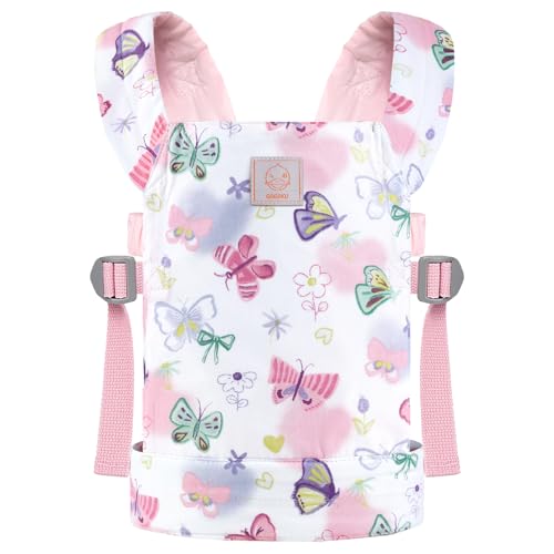 GAGAKU Portabebés para niños, portabebé de Peluche con Correas Ajustables para muñeca, Accesorios para muñecas, Mariposa