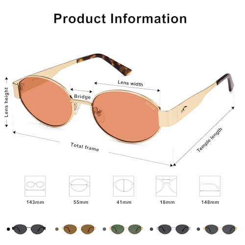 Image of SOJOS Retro Oval Sunglasses for Women Trendy Classic Shades UV400 Protection SJ1256