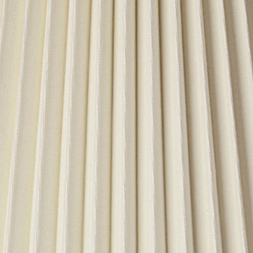 Ivory Linen Knife Pleat Medium Lamp Shade 9 Top X 14.5 Bottom X 10 High (Spider) Replacement With Harp And Finial - Brentwood #TOP1