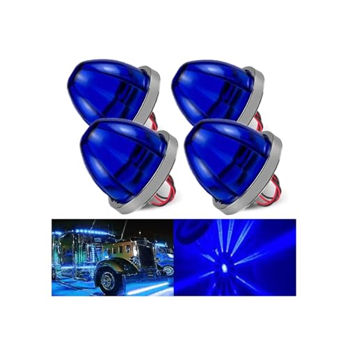 4PCS Amber LED Watermelon Lights for Semi Truck, IP67 Waterproof Side Marker Lamps, 12V-24V Turn Signal Lights, RV Clearance Light Accessories for Van &amp; Truck