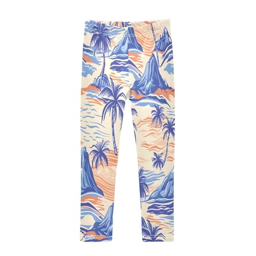 Toddler Girls Leggings Printed Yoga Pants Leggings Palm Trees Blue Mountain for Kids
