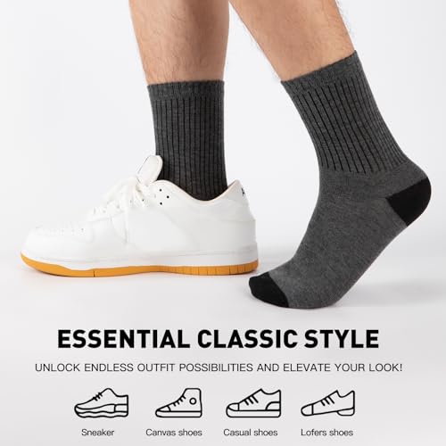 Image of 30 Pairs Men's Breathable Crew Socks - Soft Casual Comfort, Everyday Length Size 8-12 /12-16, Bulk Pack