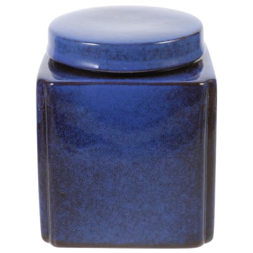 Recipiente de cerámica azul OSALADI para decorar la sala de té y organizar especias 2