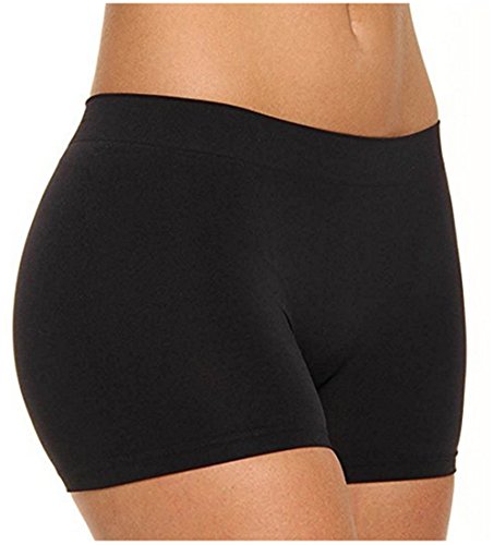 Khanomak Women's Short Length Slipshort Dance Shorts One Size(One Size, Black)
