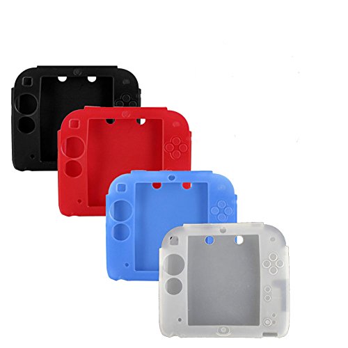 4Packs Protective Soft Silicone Rubber Gel Skin Case Cover For Nintendo 2Ds (Bl+Re+Bu+Wh) #TOP6