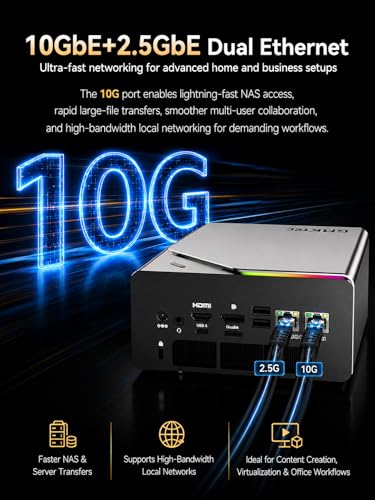 Image of GMKtec T2S AI Mini PC Intel Ultra X7 358H(Beat 285H /HX370) Arc B390 | 64GB LPDDR5X 8533 MT /S 1TB PCIe 5.0 SSD, Oculink, WiFi 7, BT5.4 & Dual USB4, Dual NIC 10G /2.5G, 8K Display