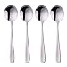 7-Inch Soup Spoons, Baikai Bouillon Spoon,18/10 Stainless Steel Finished Table Dinner Spoons Set of 4 (Silver)