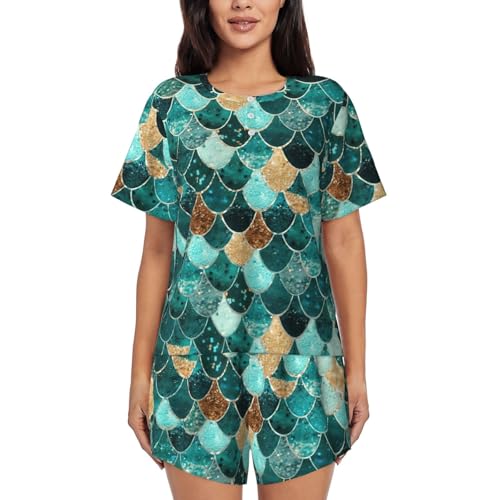 Fini les nuits trop chaudes ! Pyjama sirène 2 pièces doux avec poches