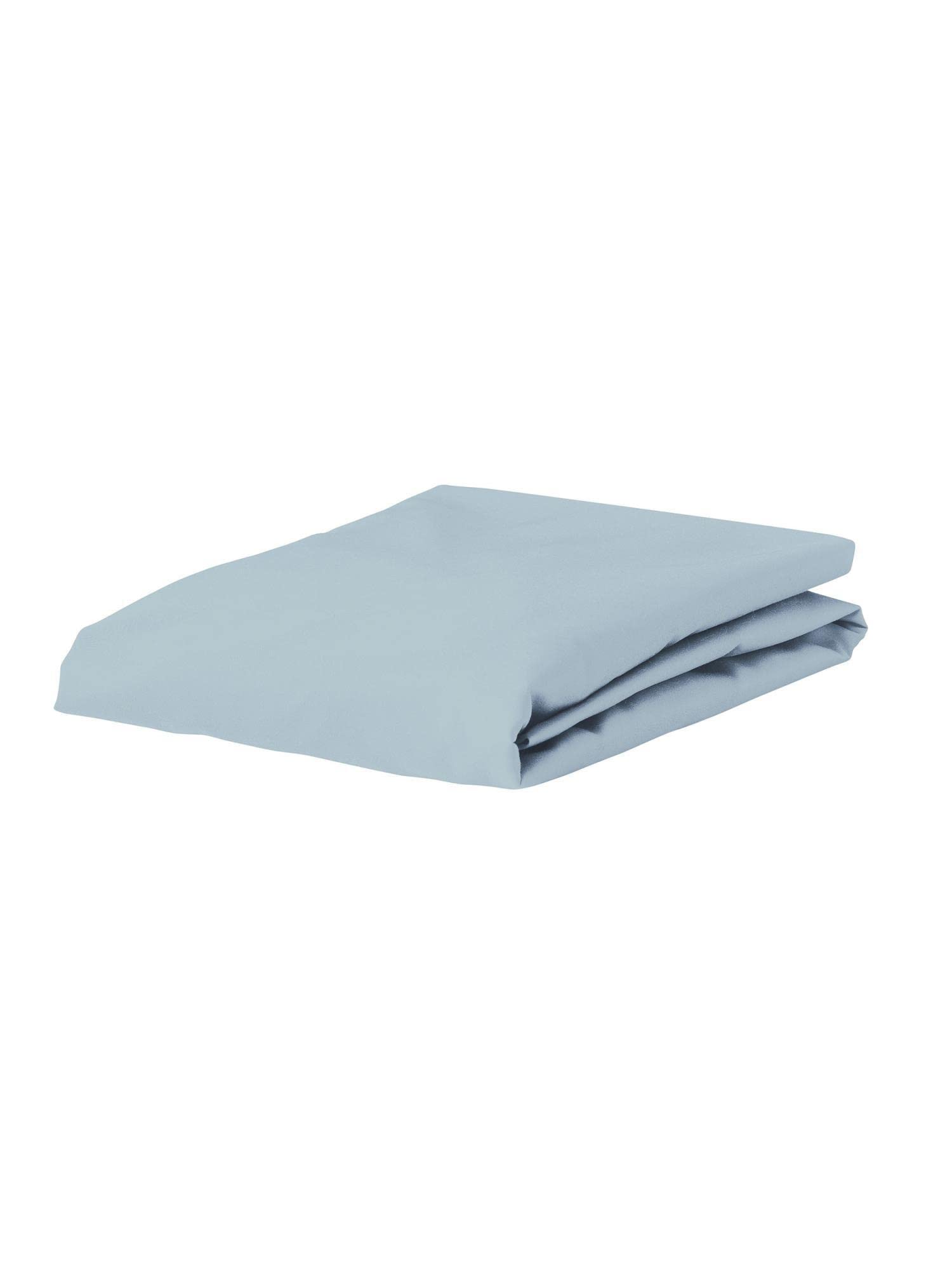 ESSENZA Spannbettlaken The Perfect Organic Jersey Eisblau, 180-200 x 200-220 cm - 95% Bio-Baumwolle Perkal (GOTS), 5% Elasthan - Uni