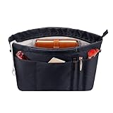 Vercord Purse Insert Organizers for Tote Handbag Bag in Bag with Zipper Liner Bag Organizer for Women 14 pockets