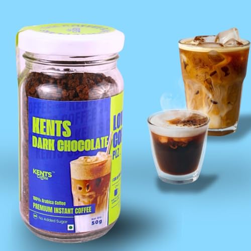 Image of Dark Chocolate Instant Coffee - 50g Glass Jar | 100% Arabica Beans | LOW ACIDIC COFFEE & Gut Friendly | Sugar-Free Mocha Taste | Chikmagalur Powder | No Chicory, No Added Sugar, No Artificial Flavours | Hot & Cold Coffee