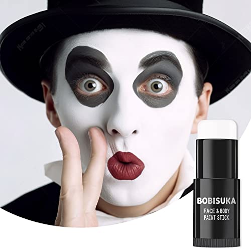 BOBISUKA-Face-Body-White-Paint-Stick-Clown-Makeup-Eye-Black-Sticks-for-Sports-White-Foundation-Face-Painting-Kit-for-Halloween-Skeleton-Vampire-Mime-Skull-Joker-Special-Effects-Cosplay-SFX-Costume