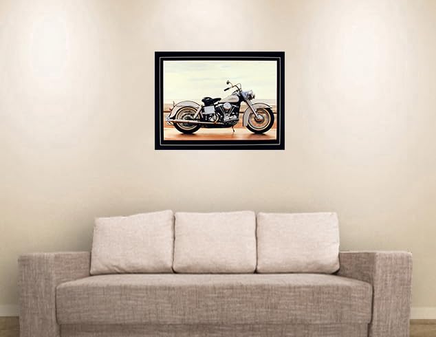 Motorcycle Wall Decor 1967 White Shovelhead Harley Davidson