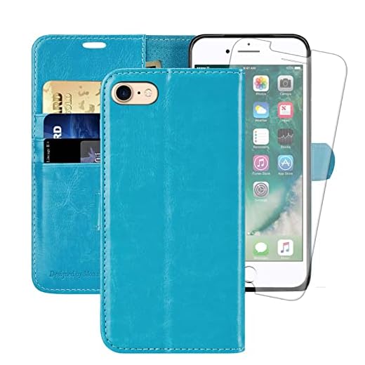 MONASAY iPhone SE 2020 Fodral, iPhone 8 /iPhone 7 Plånboksfodral, Stöttåligt Läderfodral med [Kortplatser][Kickstand][Magnetisk Stängning] Flip Skal Kompatibelt med iPhone 7/8/SE 2020 4,7"