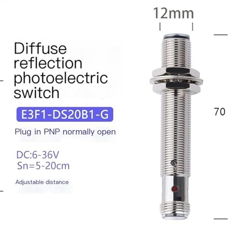 Capteur E3F1 réflexion diffuse M12 haute précision trois fils PNP 24V - 3