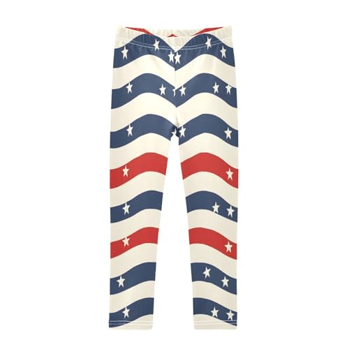 Bolaz Toddler Girls Leggings Printed Yoga Pants Leggings Stripes American Flag for Kids